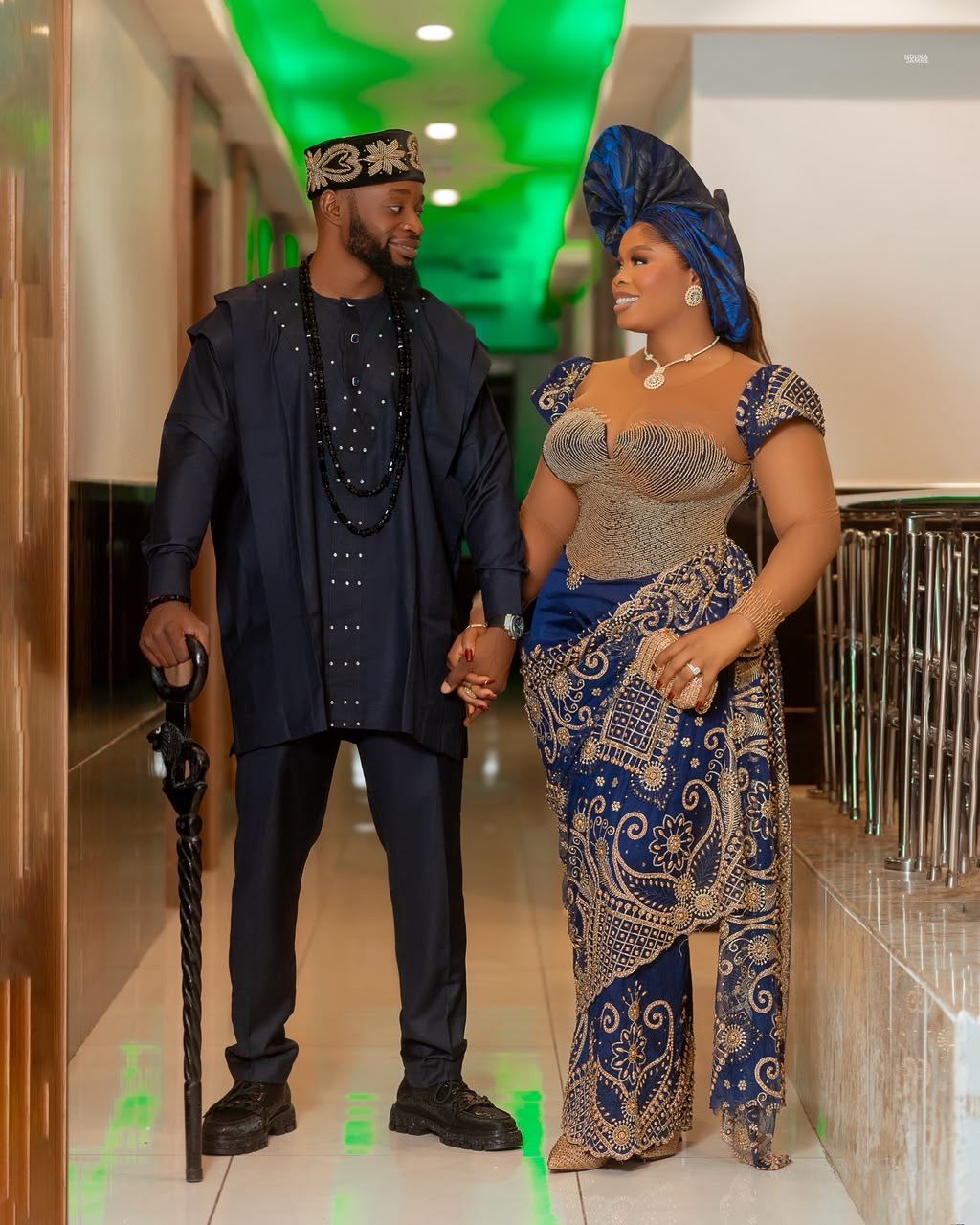Juliet and Emmanuel in traditional attire